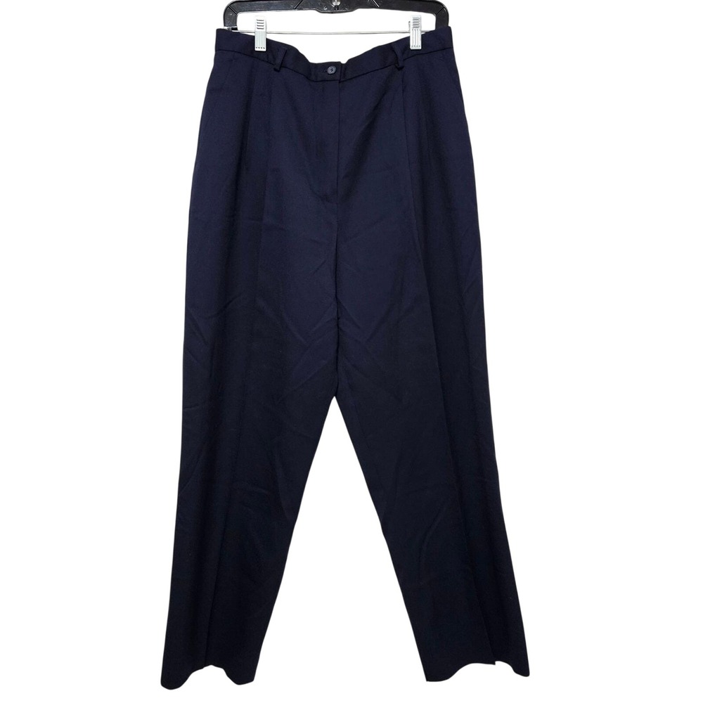 VTG 90s Pendleton Navy Virgin Wool Trousers USA Made‎ 14 Tailored Minimalist Wms